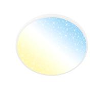 BRILONER - Plafonnier LED avec télécommande, intensité lumineuse variable, CCT, bandeau décoratif, ciel étoilé, lustre salon, chambre, cuisine, plafonnier salon, 38 x 6,5 cm, blanc