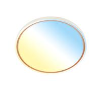 BRILONER - Plafonnier LED avec télécommande, intensité lumineuse variable, CCT blanc chaud à froid, lustre salon, chambre, luminaire plafonnier, cuisine, 49x6,5 cm, coffee