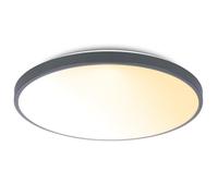 BRILONER - Plafonnier LED avec télécommande, intensité lumineuse variable, panneau décoratif, blanc chaud à blanc neutre, salon, 38 x 6,5 cm, anthracite