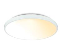 BRILONER - Plafonnier LED avec télécommande, intensité lumineuse variable, panneau décoratif, blanc chaud à blanc neutre, salon, 38 x 6,5 cm, blanc