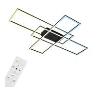 BRILONER - Plafonnier LED avec télécommande, intensité lumineuse variable, réglable de blanc chaud à blanc froid, lampe de salon, lampe de chambre à coucher, lampe de cuisine, 104x71x9,5 cm, noir