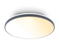 BRILONER - Plafonnier LED avec télécommande, intensité réglable, anneau décoratif, lumière du blanc chaud au blanc neutre, lustre salon, lustre chambre, 48 x 6,5 cm, anthracite