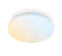 BRILONER - Plafonnier LED avec télécommande, intensité réglable CCT, effet ciel étoilé, 24 W 2600 lm très lumineux, lustre salon, chambre, luminaire cuisine, plafonnier LED salon, 34 x 6 cm, Blanc