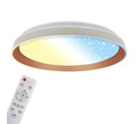 BRILONER - Plafonnier LED CCT avec effet étoilé, 48 W et 5200 lm, télécommande, CCT, intensité réglable, lustre salon, lustre cuisine, luminaire plafonnier, salon, 51 x 7,5 cm, gris chaud coffee