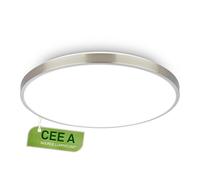 BRILONER - Plafonnier LED, CEE A source lumineuse, 17,1W à 3900lm, lumière blanche neutre, décor aluminium, lustre salon, chambre, luminaire plafonnier, cuisine, 38x6 cm, nickel mat