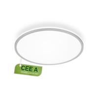 BRILONER - Plafonnier LED, CEE A source lumineuse, 8,5W 1800 lm, lumière indirecte, panneau lumineux extra plat, éclairage salon, cuisine, chambre, couloir, 33x6 cm, chrome mat
