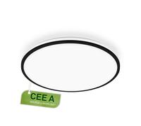 BRILONER - Plafonnier LED, CEE A source lumineuse, 8,5W 1800 lm, lumière indirecte, panneau lumineux extra plat, éclairage salon, cuisine, chambre, couloir, 33x6 cm, noir