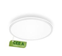 BRILONER - Classe énergétique A Plafonnier LED Efficace avec 8,5W à 1800lm, env. 50.000h de lumière, lumière indirecte, plafonnier LED, lampe de salon, panneau LED, lampe de cuisine, 33x6 cm, blanc