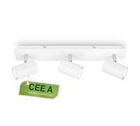 BRILONER - Plafonnier LED, CEE A source lumineuse, orientable, 3000K blanc chaud, 2,5 W chacun 450 lumens, design extra plat, éclairage salon, cuisine, chambre, couloir, 45 cm, blanc
