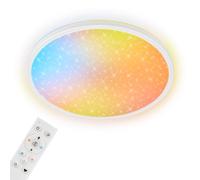 Briloner - Plafonnier LED Ciel Étoilé AuraGlow Dimmable 37,5 cm Blanc | Effet Backlight, Changement Couleur, Télécommande, Plafonnier, Lampe Salon, Lampe Chambre, Lampe Plafond