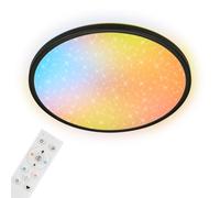 Briloner - Plafonnier LED Ciel Étoilé AuraGlow Dimmable 37,5 cm Noir | Effet Backlight, Changement Couleur, Télécommande, Plafonnier, Lampe Salon, Lampe Chambre, Lampe Plafond