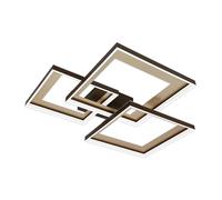 Briloner - Plafonnier LED dimmable avec télécommande, lampe de plafond LED pivotante, blanc chaud, blanc neutre, blanc froid, angulaire, or anodisé, brun 752x627x126mm (LxWxH)