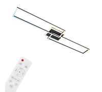 BRILONER - Plafonnier LED intelligent, lampe de salon WiFi orientable, effet rétroéclairage, contrôle de la température de couleur, plafonnier à intensité variable avec télécommande, noir