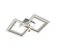 BRILONER - Plafonnier LED, intensité variable par paliers, plafonnier, orientable, cadre LED, contre-dépouille, alu-chrome, 440x440x75 mm