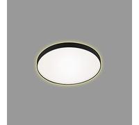 BRILONER - Plafonnier LED, lampe de plafond avec effet de rétro-éclairage, 12 watts, 1 200 lumens, 3 000 Kelvin, blanc/noir, Ø 28,5 cm
