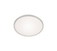 BRILONER - Plafonnier LED, lampe de plafond avec effet de rétro-éclairage, 15 watts, 1500 lumens, 4000 Kelvin, blanc-argenté, 280x42mm (DxH)