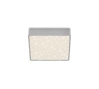 Briloner Plafonnier LED LEUCHTEN FLAME STAR, 11 W, 1000 lm, IP20, couleur argent, métal-plastique, 15,7 x 15,7 x 3,6 cm