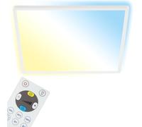 BRILONER Plafonnier LED plat avec télécommande, lumière indirecte, réglable du blanc chaud au blanc froid, lampe de plafond, lampe de salon, panneau LED, lampe de cuisine, 42 x 42 x 2,9 cm, blanc