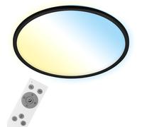 BRILONER - Plafonnier LED plat maison intelligente, fonctionne avec Alexa, télécommande, lampe LED, plafonnier LED, lampe de salon, panneau LED, lampe de chambre, lampe de couloir, 42x2,5 cm, noir