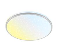 BRILONER - Plafonnier LED pour salle de bain avec télécommande, CCT, protection contre la poussière et les éclaboussures, ciel étoilé, lustre cuisine, lustre wc, 33x6 cm, chrome mat