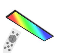 BRILONER - Plafonnier LED RGB CCT, Luminaire Plafonnier, Plafonnier Chambre, variateur, changement de couleur, télécommande, blanc chaud, blanc neutre, blanc froid, 1000x250x66 mm (LxlxH), Noir