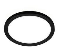 Briloner Leuchten - Panneau LED, Plafonnier avec Effet Rétroéclairé, 12 W, 1400 lm, 4000 K, Blanc et Noir, Rond, Ø 19 cm