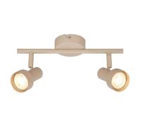 BRILONER - Plafonnier orientable, douille GU10, max. 9 W, spot de plafond, luminaire plafonnier, lustre salon, lumière plafond, lustre chambre, salle à manger, 27,5 cm, beige