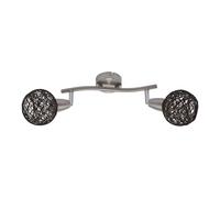 Briloner Plafonnier Projecteur Nickel Mat / Braun Max. 2 X 5,5W E14 Pivotant