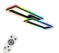 BRILONER - Plafonnier RGB, Backlight Plafonnier LED, Variable, Température de couleur réglable, LED Frame RGB, Télécommande, Noir