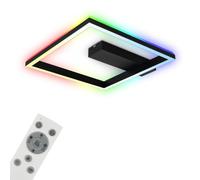 BRILONER - Plafonnier RGB, Backlight Plafonnier LED, Variable, Température de couleur réglable, LED Frame RGB, Télécommande, Noir