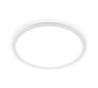 BRILONER - Plafonnier salle de bain LED avec éclairage indirect, design plat, IP44 protection éclaboussures, panneau plafond, lustre cuisine, plafonnier LED, 29 x 3 cm, Blanc