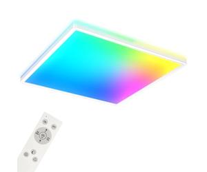 BRILONER - Plafonnier Smart LED, Couleurs colorées RGB, Effet d'éclairage indirect, Lumière blanche neutre, Lampe de salon Wifi, Télécommande, Commande vocale