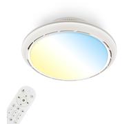 BRILONER - Plafonnier ventilateur de plafond LED avec éclairage, télécommande, 6 vitesses, CCT et intensité réglable, plafonnier LED ventilateur, salon, 44x17,5 cm, noir, blanc