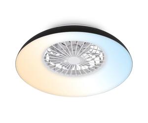 BRILONER - Plafonnier ventilateur de plafond LED avec éclairage, télécommande, moteur DC silencieux à 5 vitesses, CCT et intensité réglable, plafonnier LED ventilateur, salon, 60 cm, noir