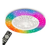 BRILONER - Plafonnier ventilateur de plafond, télécommande, dimmable, CCT, RGBIC, lustre ventilateur de plafond, plafonnier LED, 48,5 x 14 cm, blanc