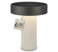 BRILONER - Poga lampe de table sans fil, panneau solaire, variateur tactile progressif, ip44, câble usb-c, lampe de chevet sans fil, salon, German Design Award 2026, 16x20 cm, blanc cassé anthracite