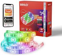 BRILONER - RGB LED Strip 5m, Bande LED intelligente à raccourcir, contrôle par app, capteur de musique, contrôle par la voix, Bande LED, Bande LED à contrôle musical