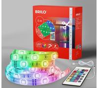 BRILONER - RGB LED Strip 5m, LED bande lumineuse raccourcissable, changement de couleur, chaîne lumineuse, télécommande, LED Band, LED Bar, LED Strip