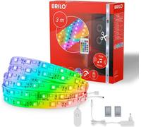 BRILONER - RGBIC LED Strip 3m, Magic RGB LED bande lumineuse raccourcissable, contrôlé par la musique, capteur de musique, télécommande, bande LED, bande LED RGBIC