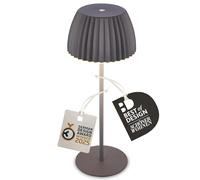 BRILONER - Lampe de table LED sans fil avec bord lumineux, Lampe de chevet à intensité variable Touch, rechargeable par USB, pour intérieur et extérieur, Design Award Winner 2025, 36,5 cm, anthracite