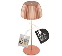 BRILONER - Riffle Lampe de table LED sans fil IP44 avec bord lumineux, variateur tactile, batterie remplaçable, lampe de chevet sans fil, German Design Award Winner, 14,5x36,5cm, couleur cuivre