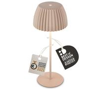 BRILONER - Riffle Lampe de table LED sans fil IP44 avec bord lumineux, variateur tactile, batterie remplaçable, lampe de chevet sans fil, German Design Award Winner 2025, 14,5x36,5 cm, beige