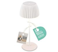 BRILONER - Riffle Lampe de table LED sans fil IP44 avec bord lumineux, 14,5x36,5 cm, variateur tactile, batterie remplaçable, lampe de chevet sans fil, German Design Award Winner 2025, blanc
