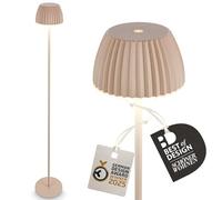 BRILONER - Riffle LED Lampadaire sans fil IP44 avec avec contrôle tactile, 19x124 cm, dimmable, fonction mémoire, lampadaire sur pied salon rechargeable, German Design Award Winner, beige