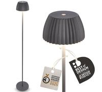 BRILONER - Riffle LED Lampadaire sans fil IP44 avec avec contrôle tactile, dimmable, fonction mémoire, lampadaire sur pied salon rechargeable, German Design Award Winner, 19x124 cm, anthracite
