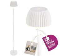 Briloner Lampadaire sans fil Riffle LED 19x124 cm IP44 tactile dimmable mémoire rechargeable blanc