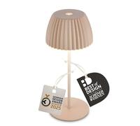 BRILONER - Riffle Mini lampe de table LED sans fil IP44 avec bord lumineux, variateur tactile, batterie remplaçable, lampe de chevet sans fil, German Design Award Winner 2025, 8,5 x 20 cm, beige