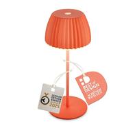 BRILONER - Riffle Mini lampe de table LED sans fil IP44 avec bord lumineux, 8,5 x 20 cm, variateur tactile, batterie remplaçable, lampe de chevet sans fil, German Design Award Winner 2025, orange