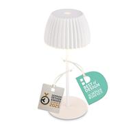 BRILONER - Riffle Mini lampe de table LED sans fil IP44 avec bord lumineux, variateur tactile, batterie remplaçable, lampe de chevet sans fil, German Design Award Winner 2025, 8,5x20 cm, blanc