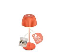 BRILONER - Riffle Mini lampe de table LED sans fil IP44 avec bord lumineux, 8,5 x 20 cm, variateur tactile, batterie remplaçable, lampe de chevet sans fil, German Design Award Winner 2025, orange